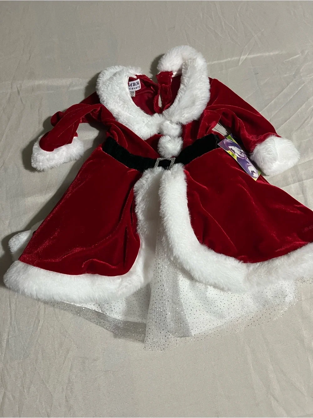 Blueberi Boulevard Red Velvet Santa Dress Size 3-6 Months New with Tags
